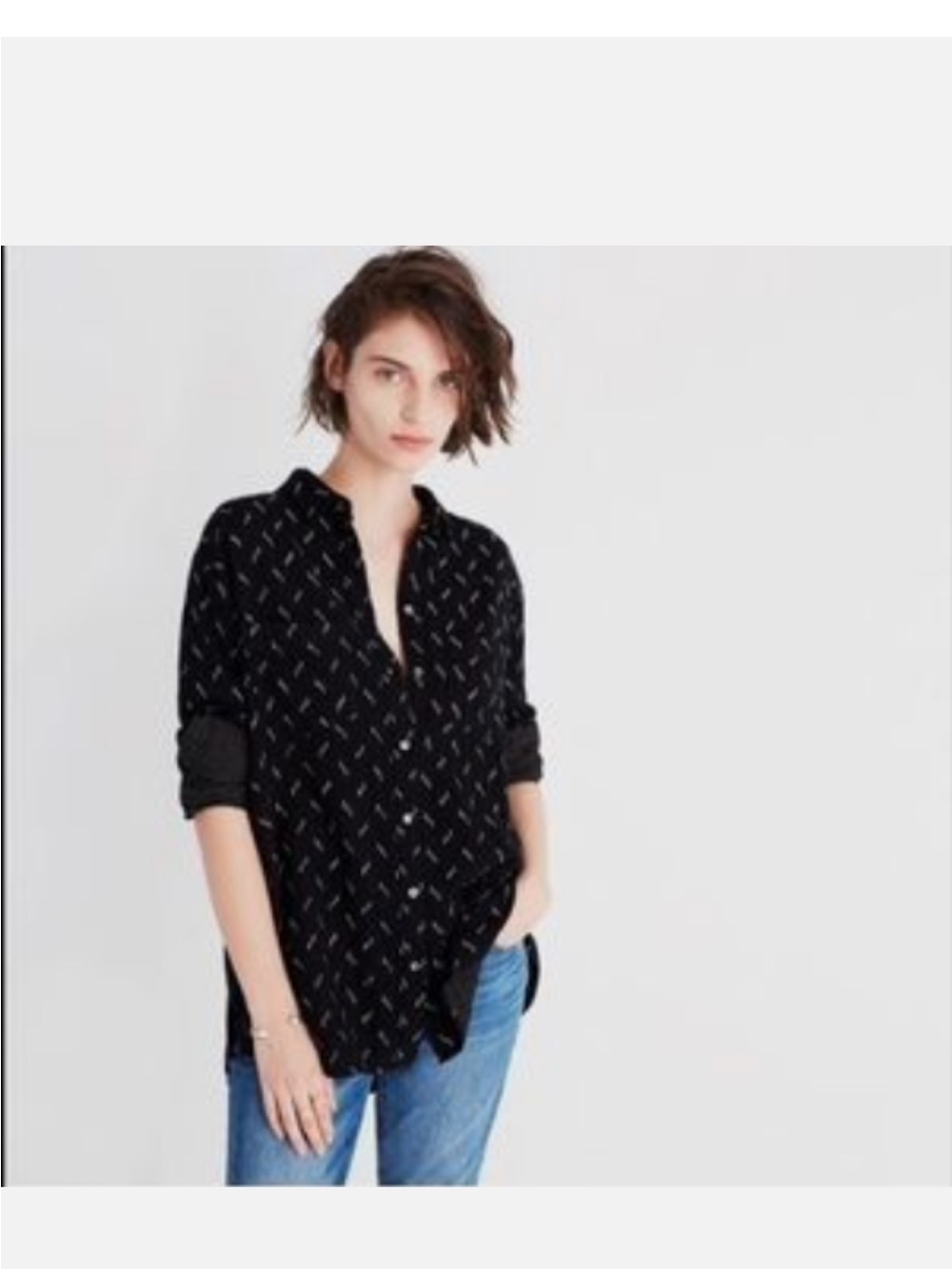 Madewell Zig-zag Ikat Print oversized ex-boyfriend shirt